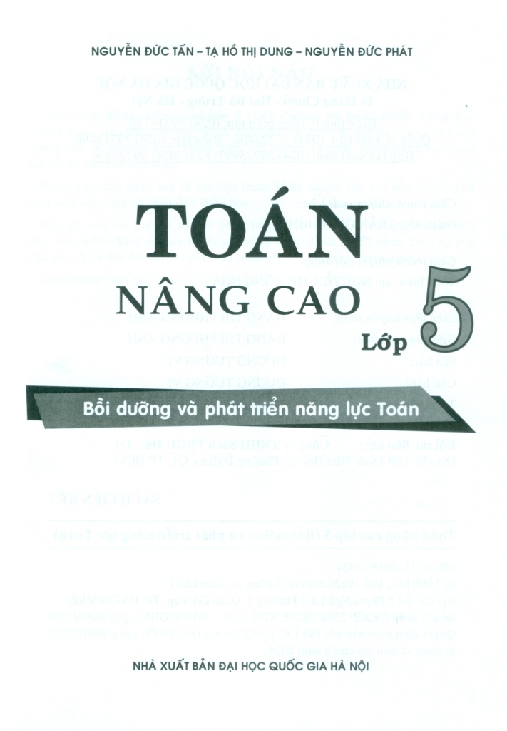 TOÁN NÂNG CAO LỚP 5 (Bồi dưỡng và phát triển năng lực toán; Theo chương trình GDPT mới)